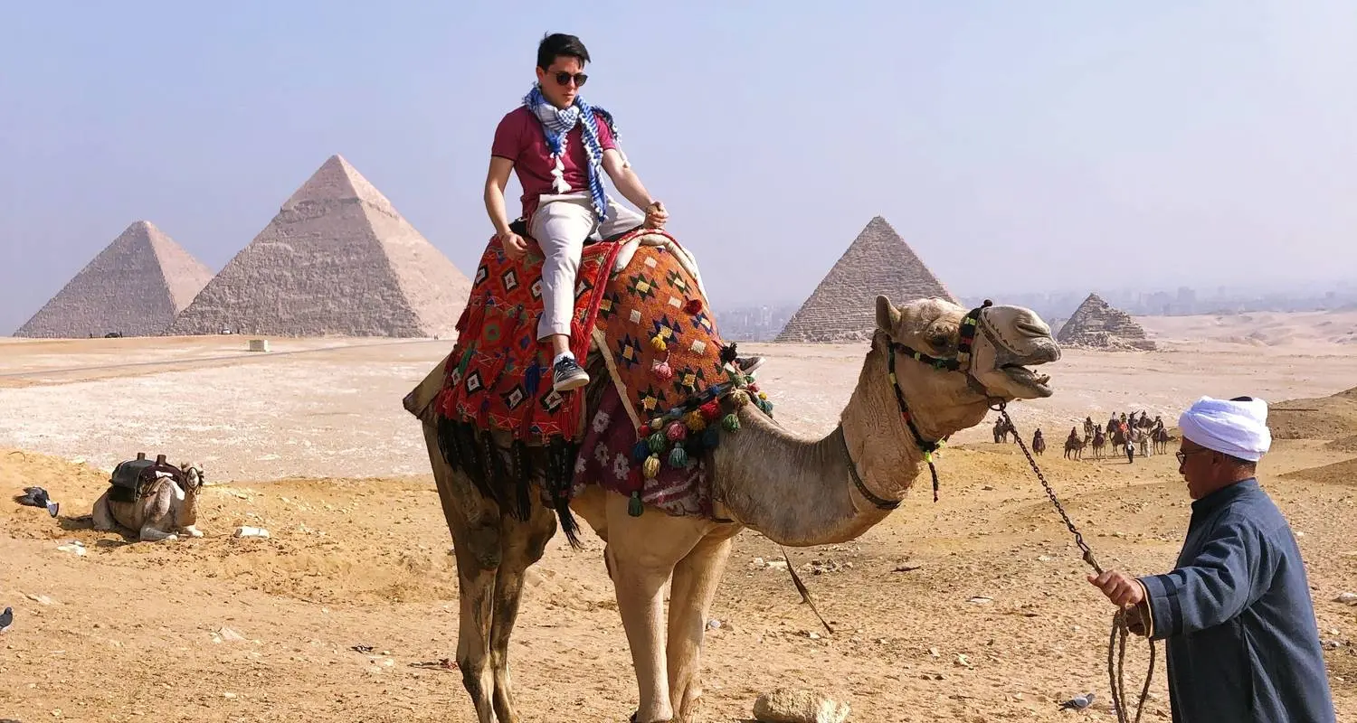 Camel ride at Giza pyramids